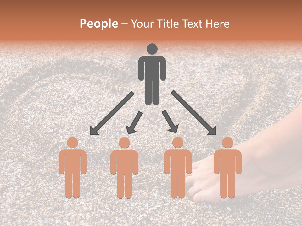 A Person's Feet In The Sand With A Heart Drawn On It PowerPoint Template