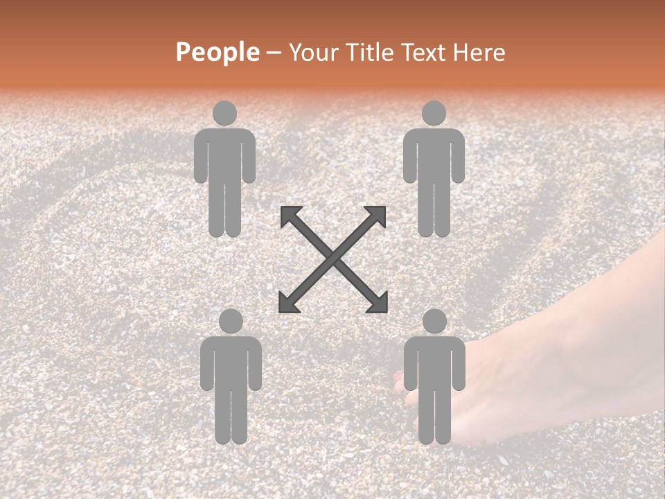 A Person's Feet In The Sand With A Heart Drawn On It PowerPoint Template