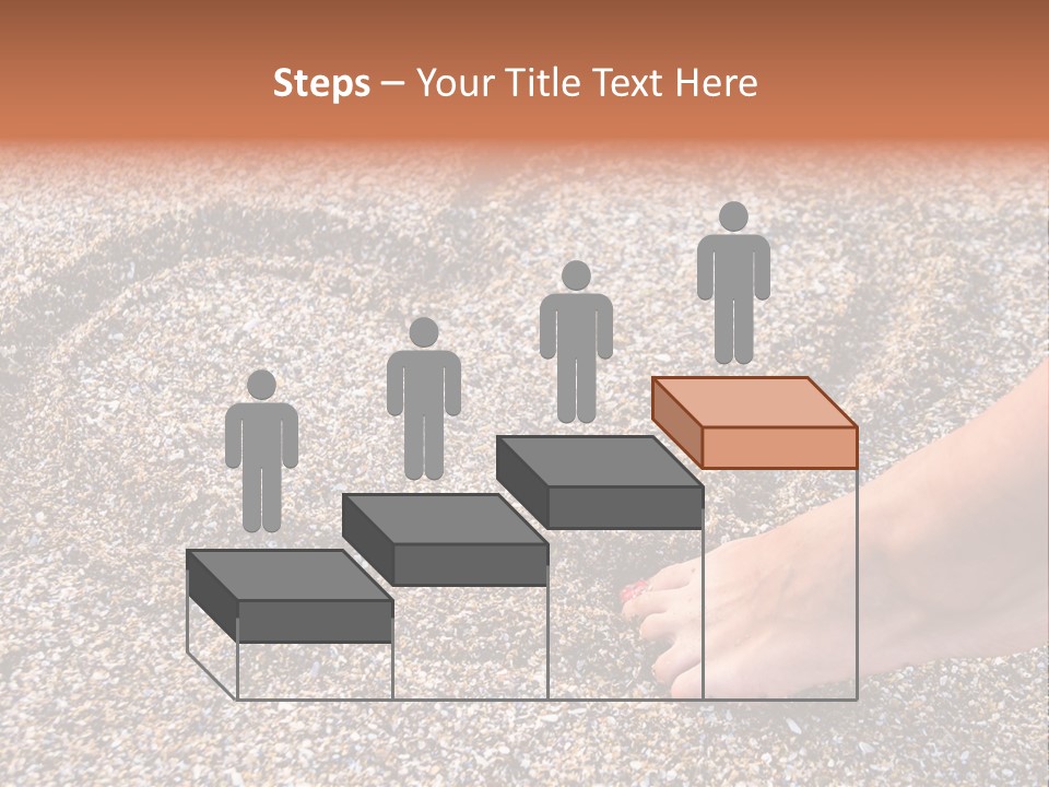 A Person's Feet In The Sand With A Heart Drawn On It PowerPoint Template