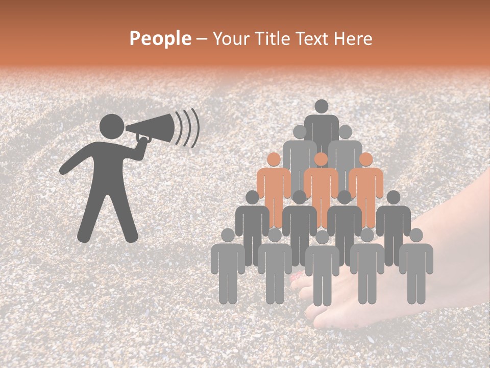 A Person's Feet In The Sand With A Heart Drawn On It PowerPoint Template