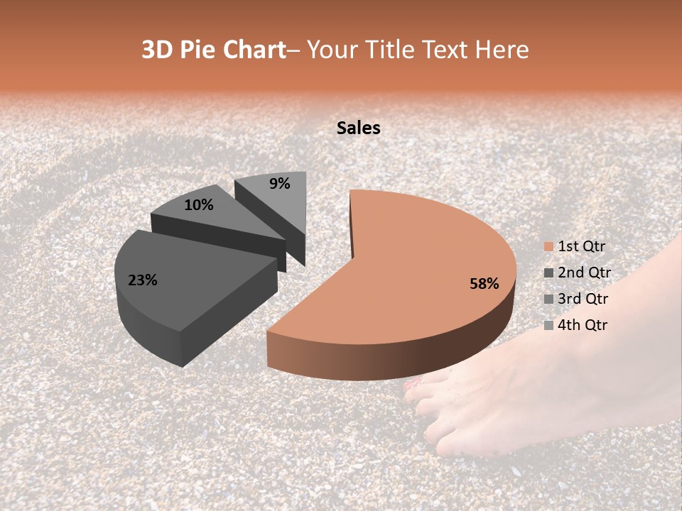 A Person's Feet In The Sand With A Heart Drawn On It PowerPoint Template