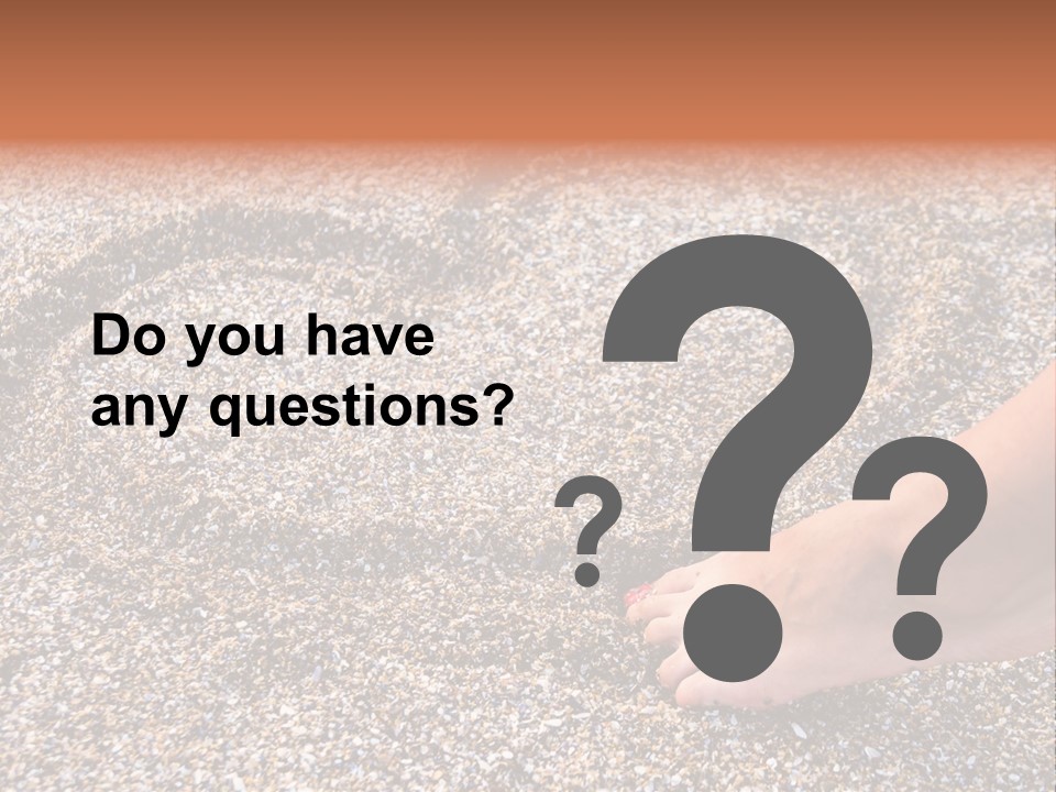 A Person's Feet In The Sand With A Heart Drawn On It PowerPoint Template