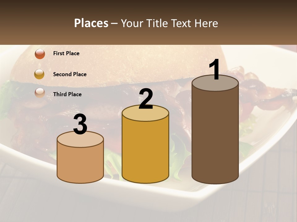 A Sandwich With Bacon And Lettuce On A Plate PowerPoint Template