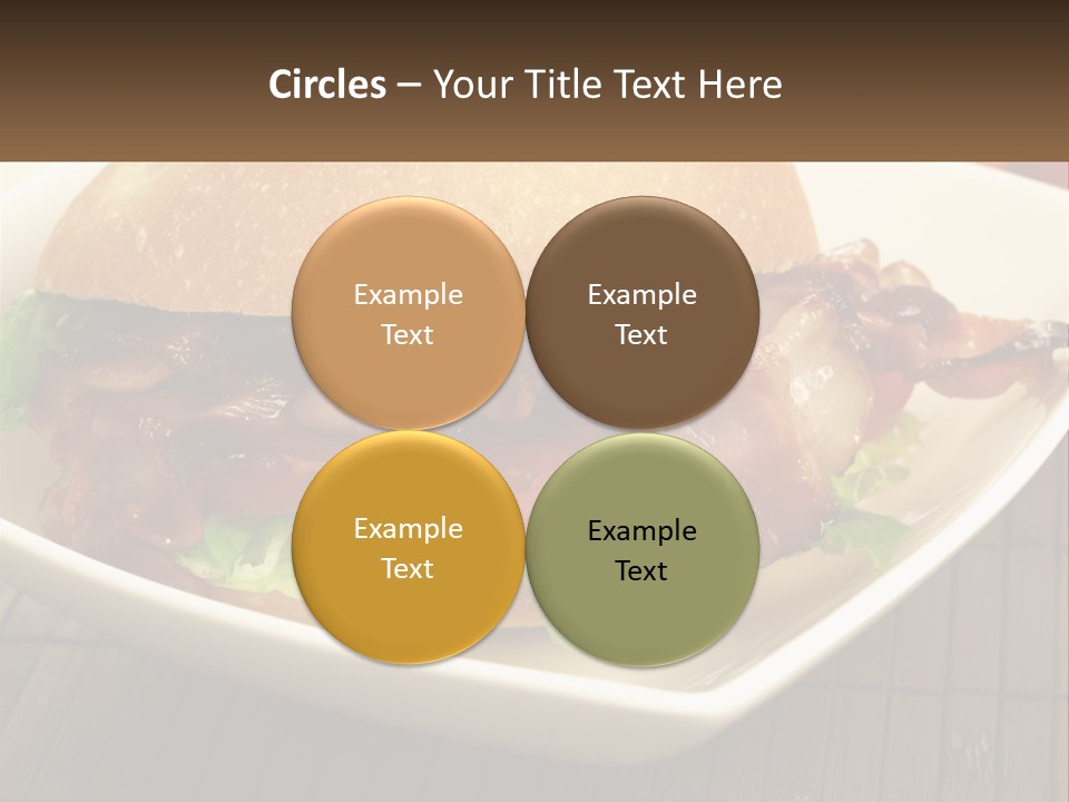A Sandwich With Bacon And Lettuce On A Plate PowerPoint Template