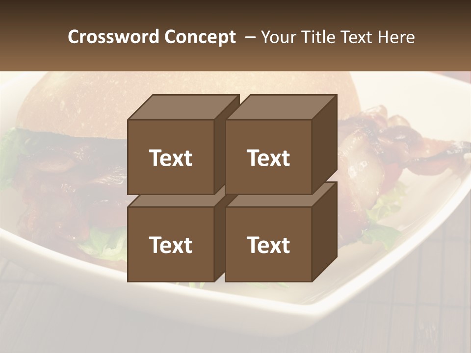 A Sandwich With Bacon And Lettuce On A Plate PowerPoint Template