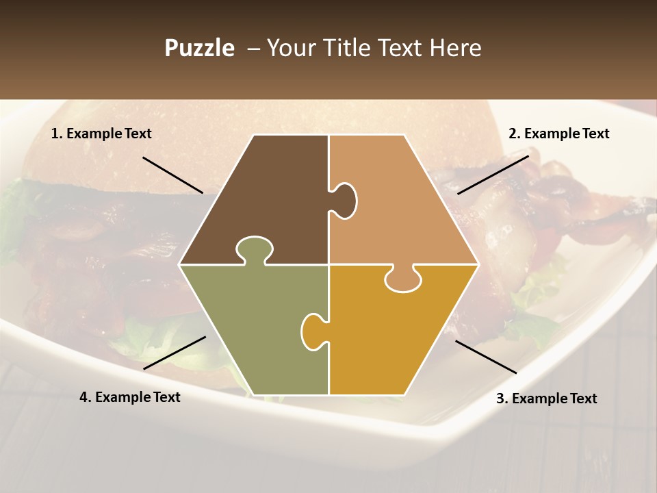 A Sandwich With Bacon And Lettuce On A Plate PowerPoint Template