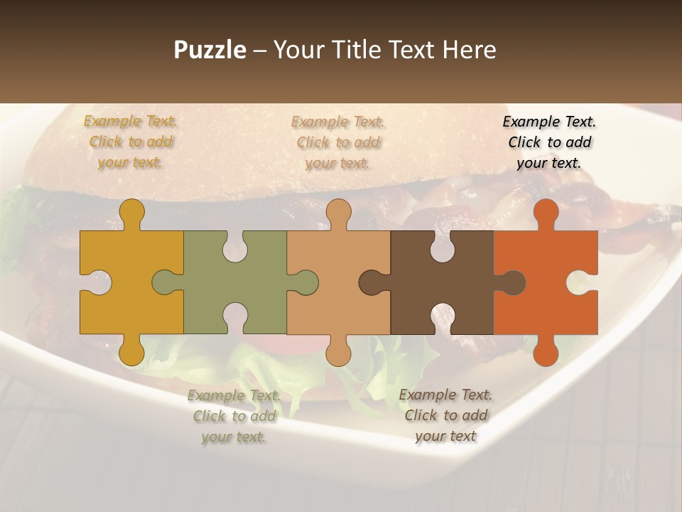 A Sandwich With Bacon And Lettuce On A Plate PowerPoint Template