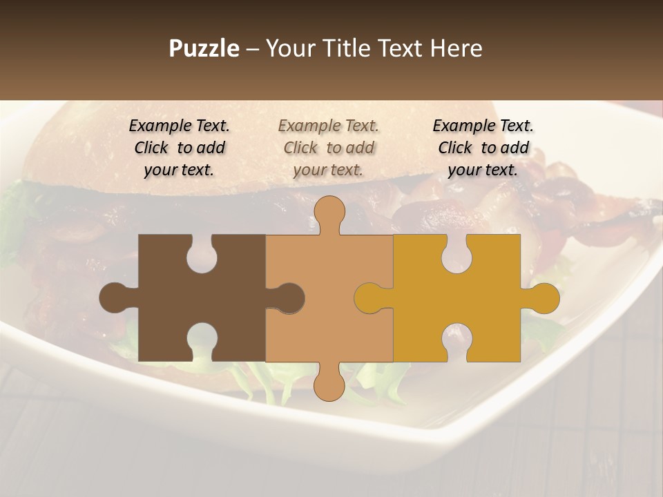 A Sandwich With Bacon And Lettuce On A Plate PowerPoint Template