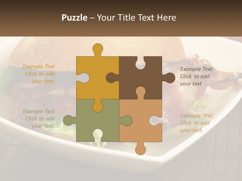 A Sandwich With Bacon And Lettuce On A Plate PowerPoint Template
