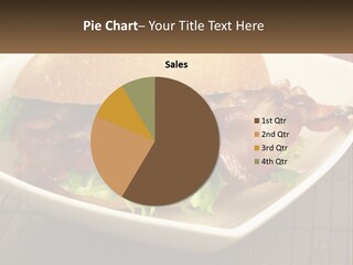 A Sandwich With Bacon And Lettuce On A Plate PowerPoint Template