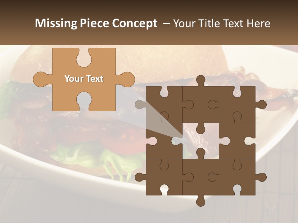 A Sandwich With Bacon And Lettuce On A Plate PowerPoint Template