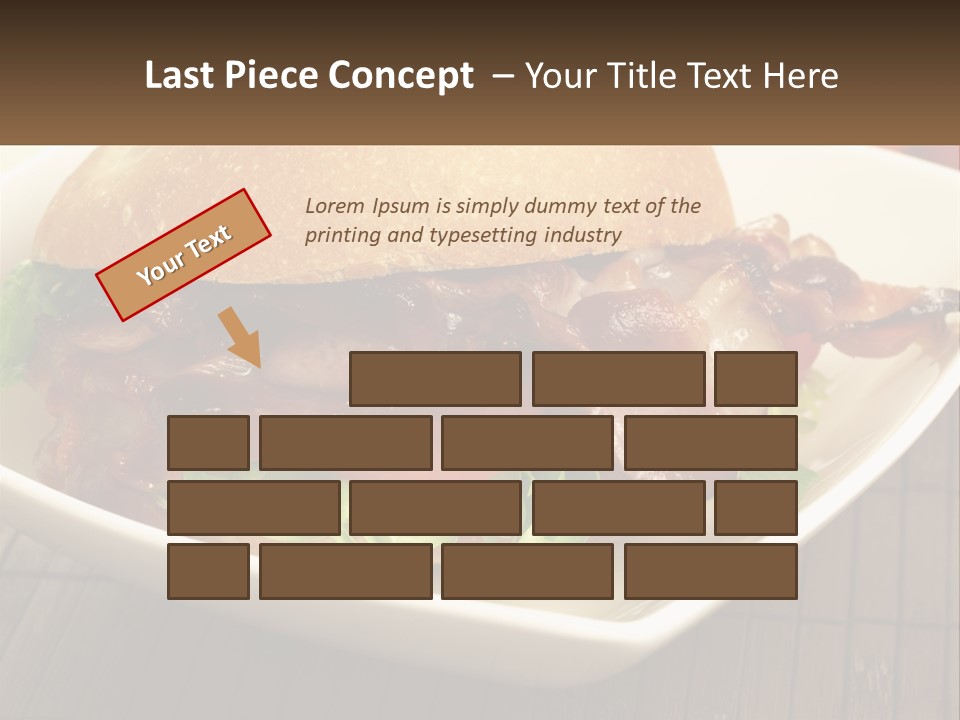 A Sandwich With Bacon And Lettuce On A Plate PowerPoint Template