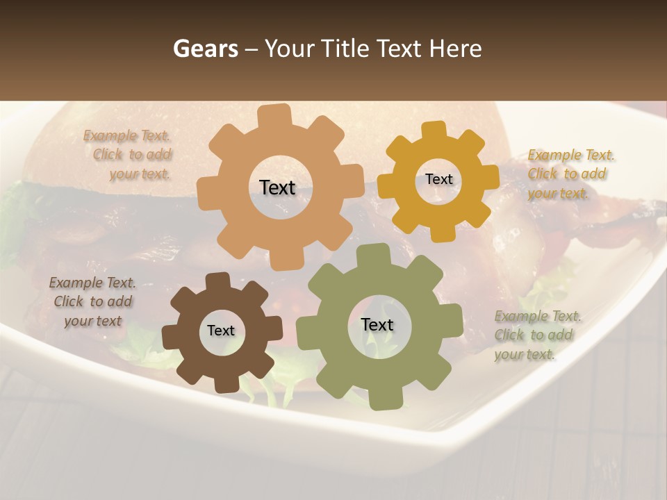 A Sandwich With Bacon And Lettuce On A Plate PowerPoint Template