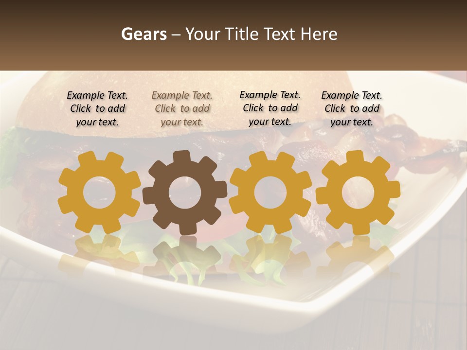A Sandwich With Bacon And Lettuce On A Plate PowerPoint Template