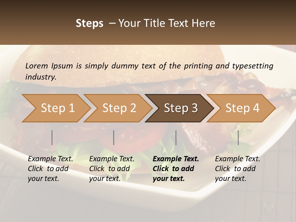 A Sandwich With Bacon And Lettuce On A Plate PowerPoint Template
