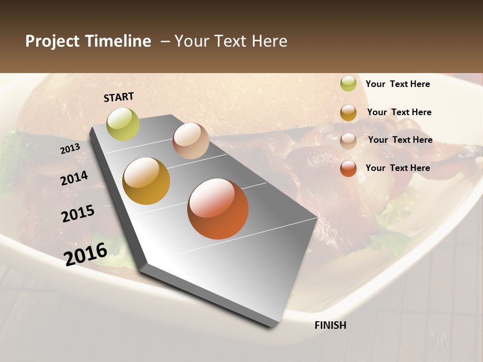 A Sandwich With Bacon And Lettuce On A Plate PowerPoint Template