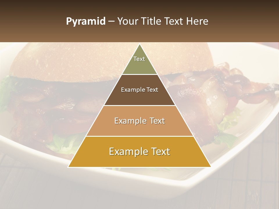 A Sandwich With Bacon And Lettuce On A Plate PowerPoint Template