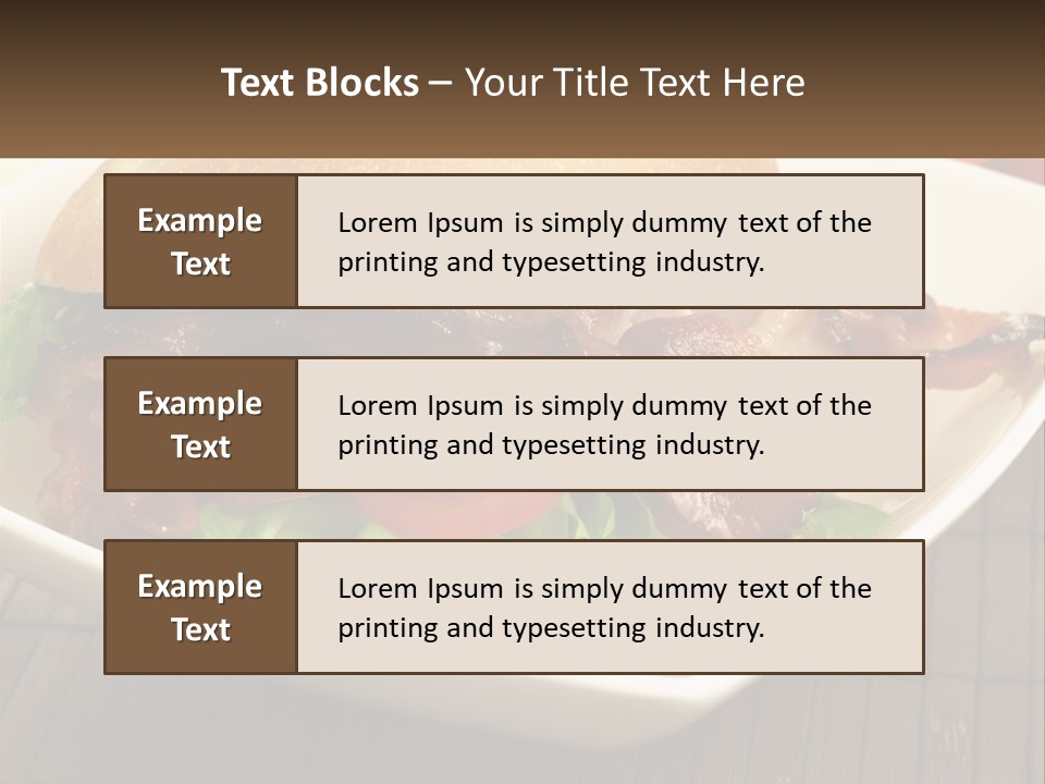 A Sandwich With Bacon And Lettuce On A Plate PowerPoint Template