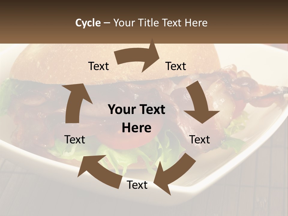 A Sandwich With Bacon And Lettuce On A Plate PowerPoint Template