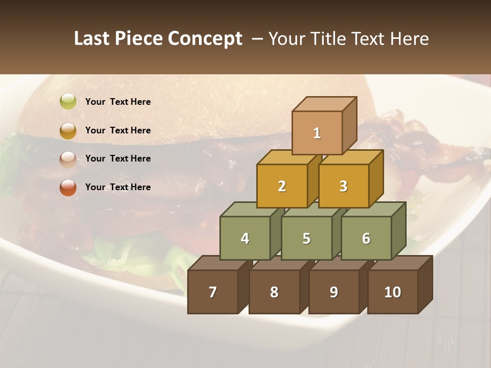 A Sandwich With Bacon And Lettuce On A Plate PowerPoint Template