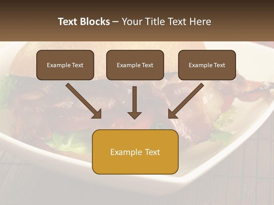 A Sandwich With Bacon And Lettuce On A Plate PowerPoint Template