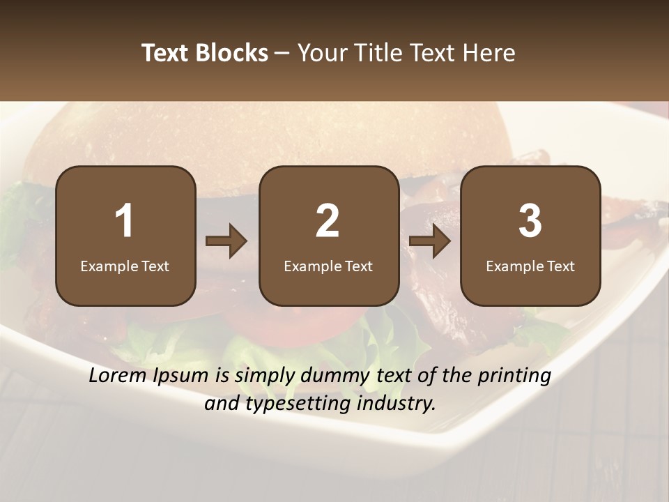 A Sandwich With Bacon And Lettuce On A Plate PowerPoint Template