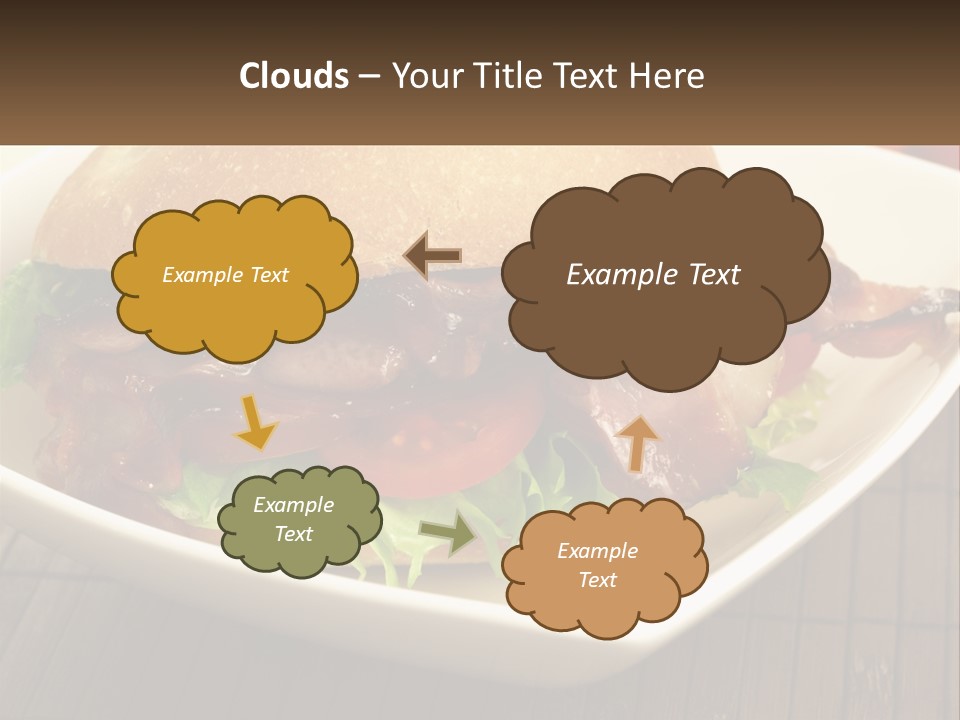 A Sandwich With Bacon And Lettuce On A Plate PowerPoint Template