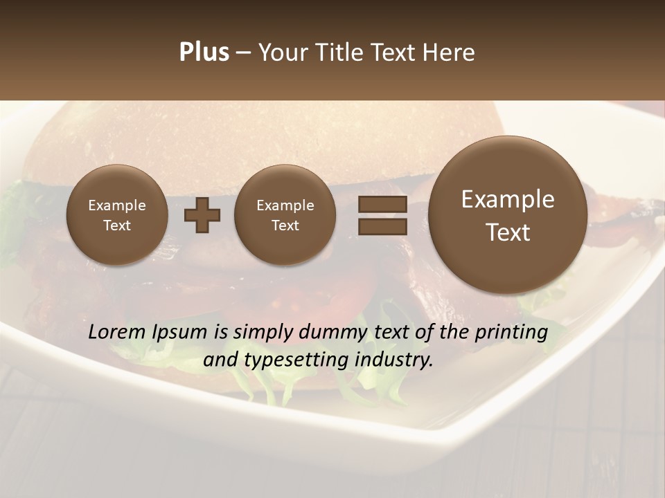 A Sandwich With Bacon And Lettuce On A Plate PowerPoint Template