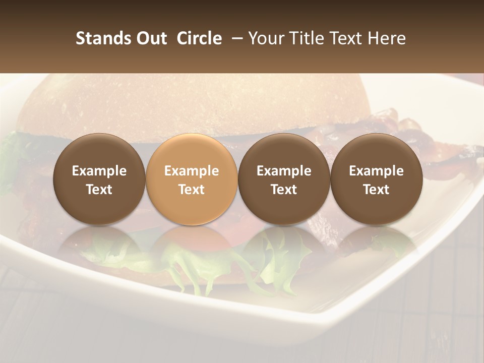 A Sandwich With Bacon And Lettuce On A Plate PowerPoint Template