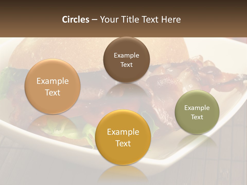 A Sandwich With Bacon And Lettuce On A Plate PowerPoint Template