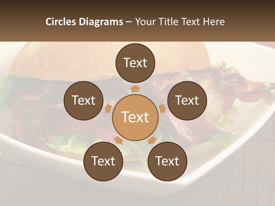 A Sandwich With Bacon And Lettuce On A Plate PowerPoint Template
