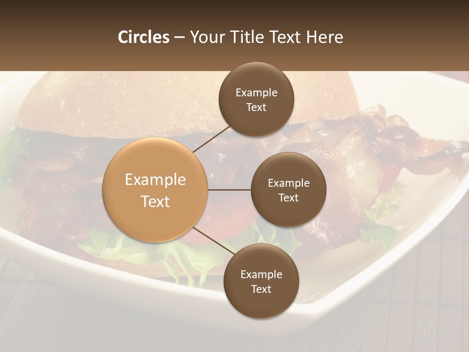 A Sandwich With Bacon And Lettuce On A Plate PowerPoint Template