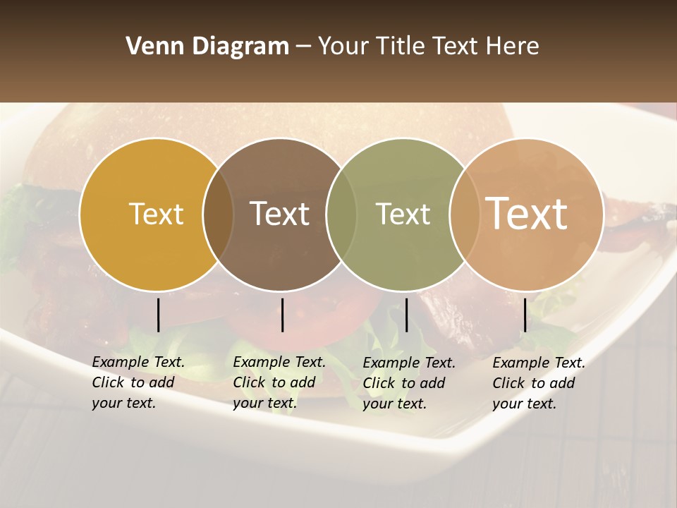 A Sandwich With Bacon And Lettuce On A Plate PowerPoint Template
