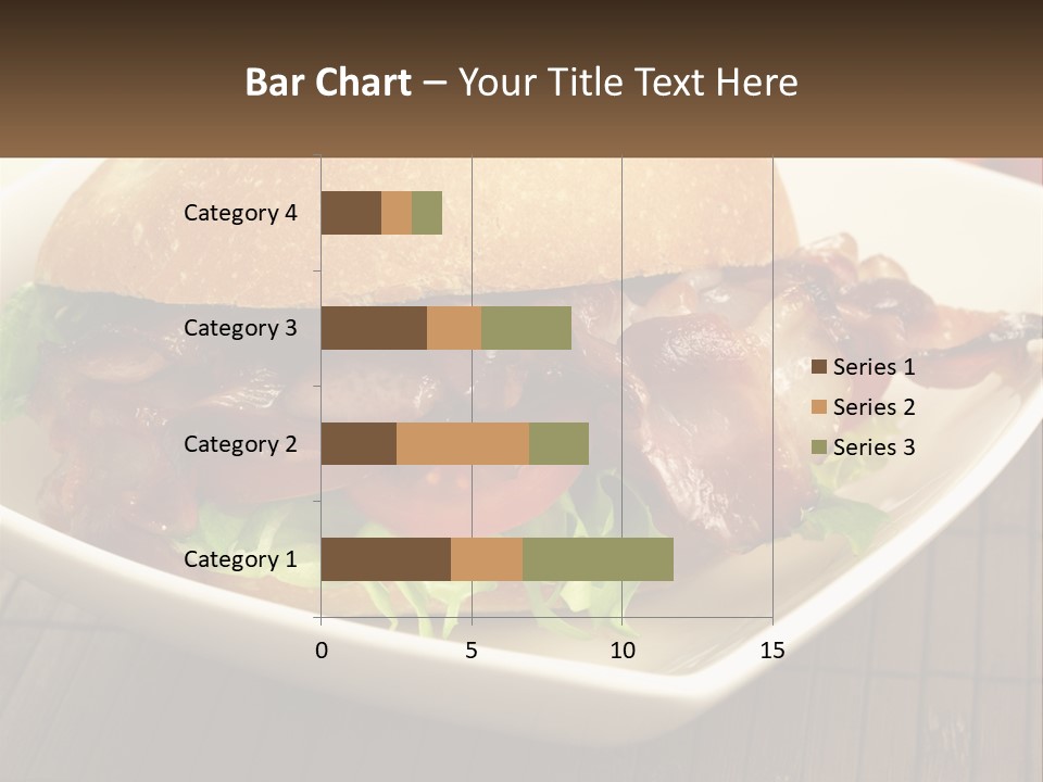 A Sandwich With Bacon And Lettuce On A Plate PowerPoint Template
