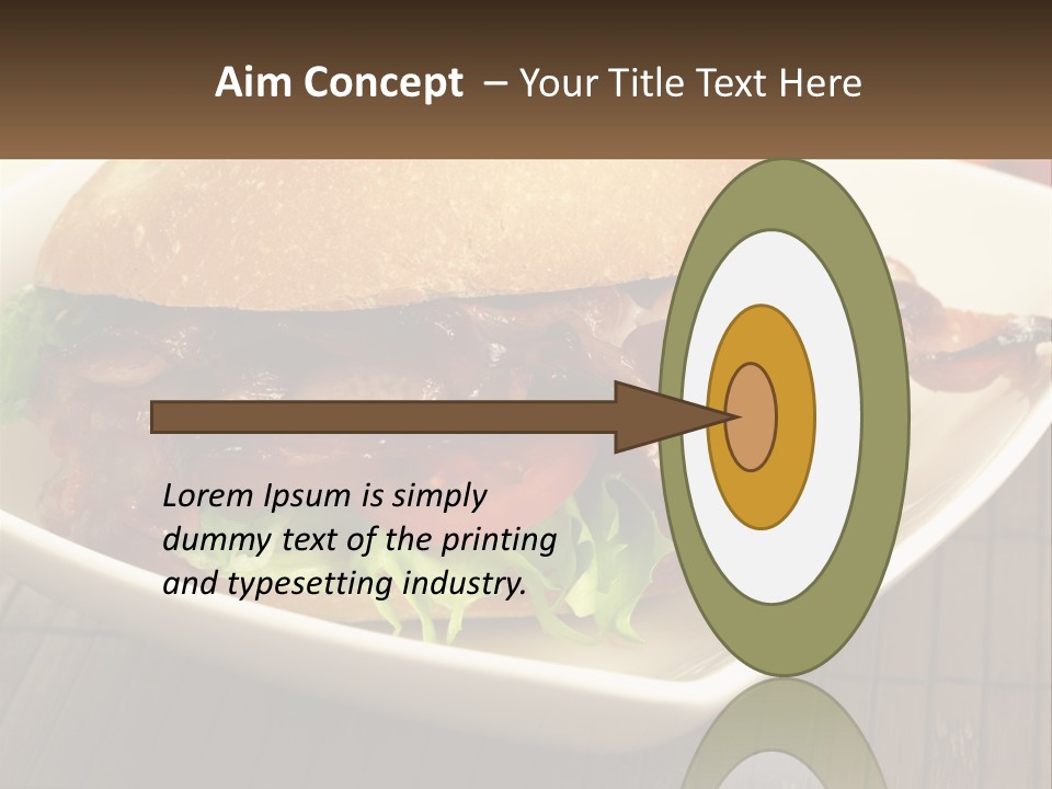 A Sandwich With Bacon And Lettuce On A Plate PowerPoint Template