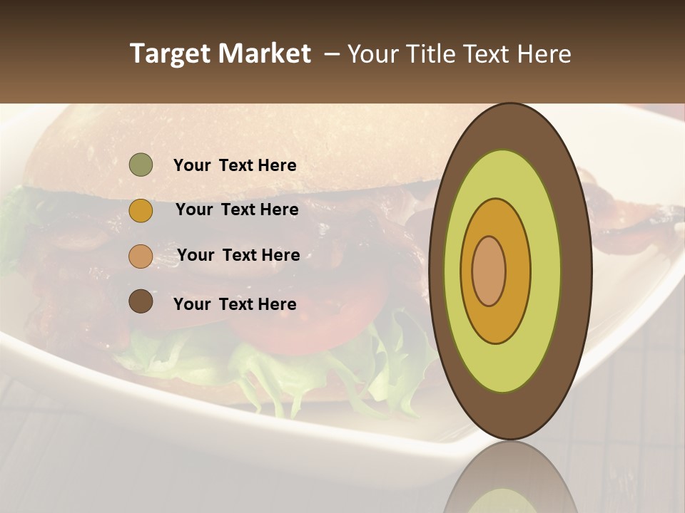 A Sandwich With Bacon And Lettuce On A Plate PowerPoint Template