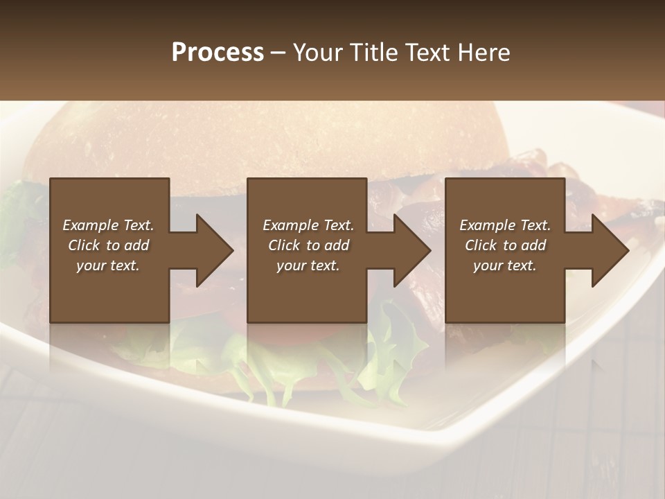 A Sandwich With Bacon And Lettuce On A Plate PowerPoint Template