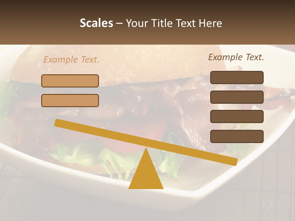 A Sandwich With Bacon And Lettuce On A Plate PowerPoint Template