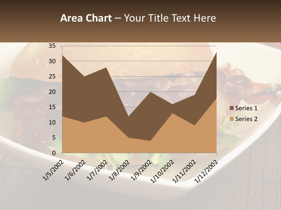 A Sandwich With Bacon And Lettuce On A Plate PowerPoint Template