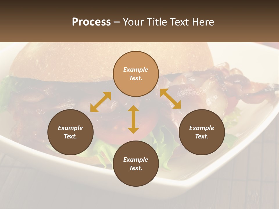 A Sandwich With Bacon And Lettuce On A Plate PowerPoint Template