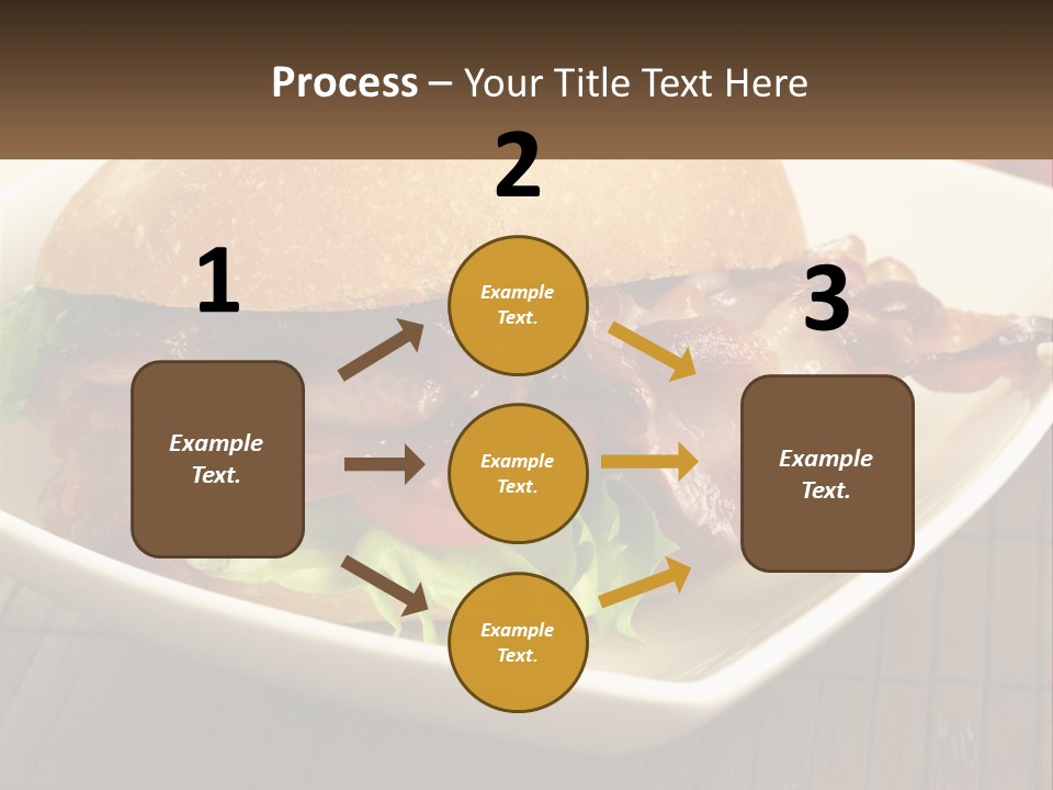 A Sandwich With Bacon And Lettuce On A Plate PowerPoint Template