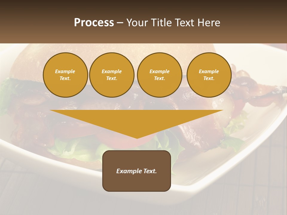 A Sandwich With Bacon And Lettuce On A Plate PowerPoint Template