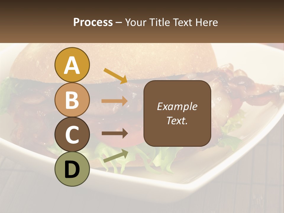 A Sandwich With Bacon And Lettuce On A Plate PowerPoint Template