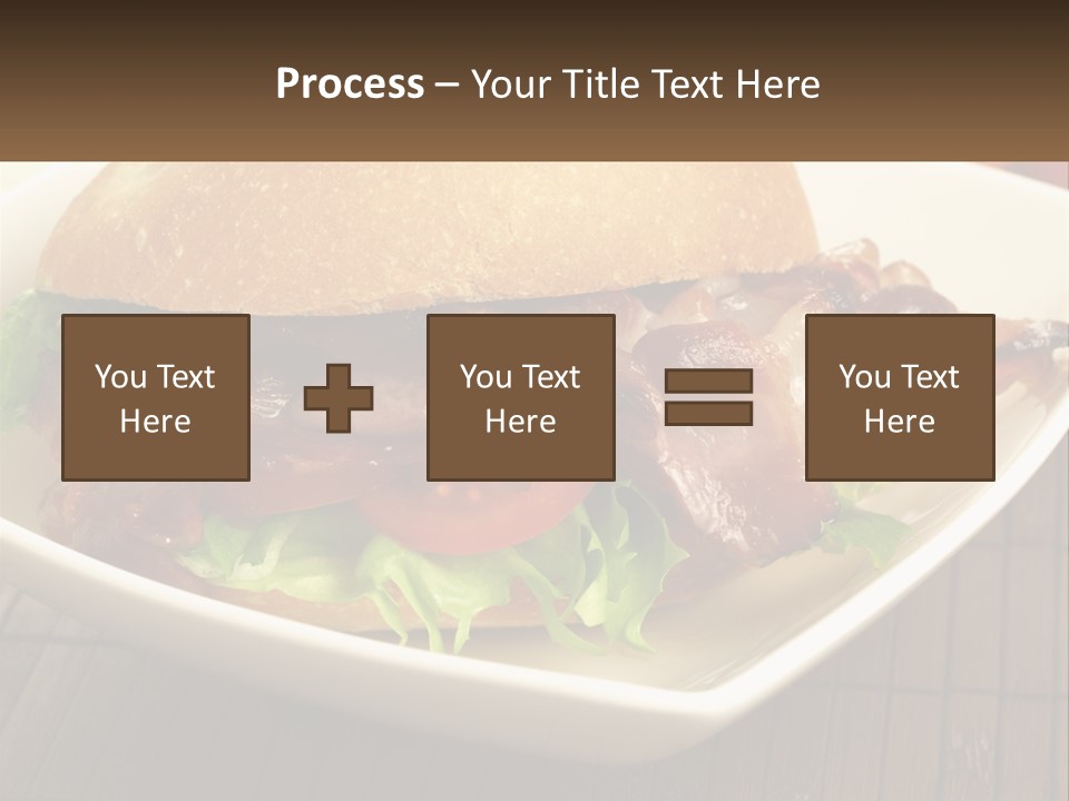 A Sandwich With Bacon And Lettuce On A Plate PowerPoint Template