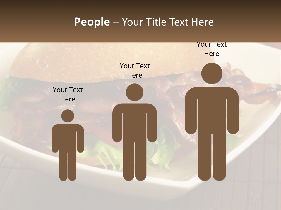 A Sandwich With Bacon And Lettuce On A Plate PowerPoint Template