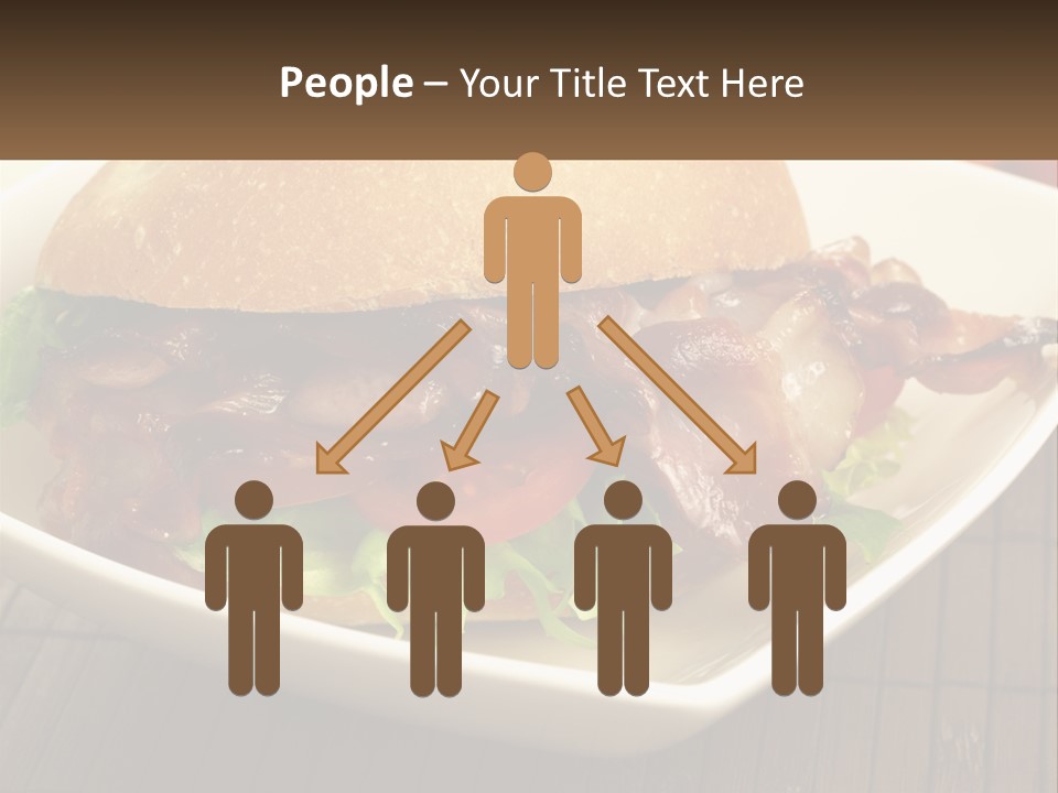 A Sandwich With Bacon And Lettuce On A Plate PowerPoint Template