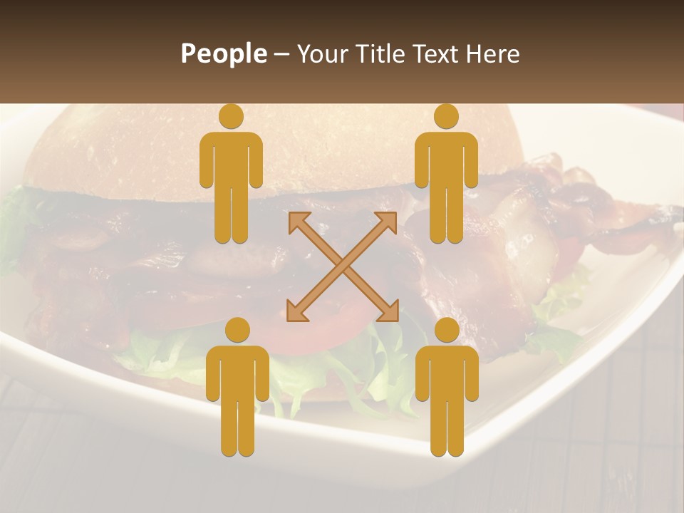 A Sandwich With Bacon And Lettuce On A Plate PowerPoint Template