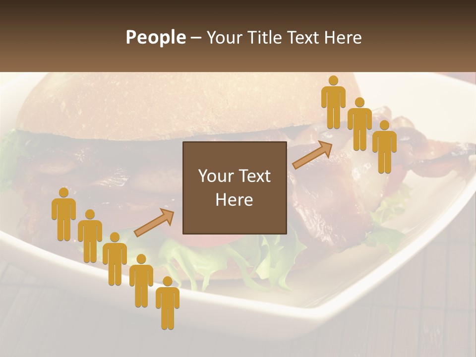 A Sandwich With Bacon And Lettuce On A Plate PowerPoint Template