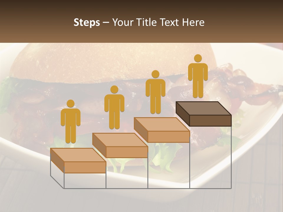 A Sandwich With Bacon And Lettuce On A Plate PowerPoint Template