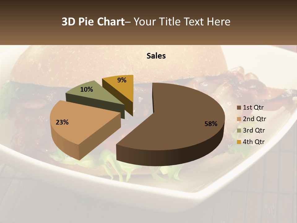 A Sandwich With Bacon And Lettuce On A Plate PowerPoint Template